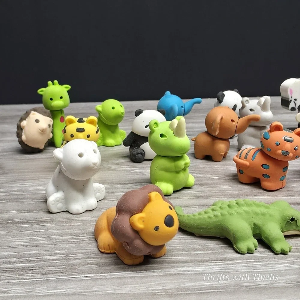 Animal Erasers And Other Erasers- Pets Pencil Erasers Puzzle Animals - 35+ Piece